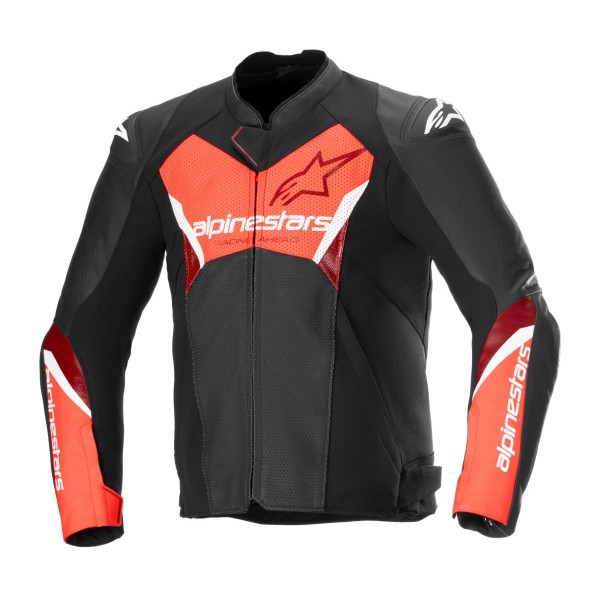 Alpinestars Alpinestars Faster V3 Airflow Leather Jacket Black Red Fluo